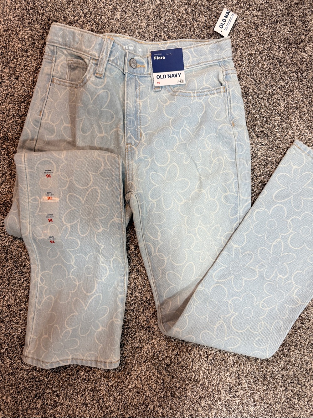 Old Navy Light Blue Daisy Flare Jeans